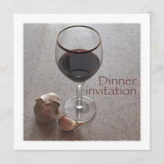 invitación de la cena del vino y del ajo
