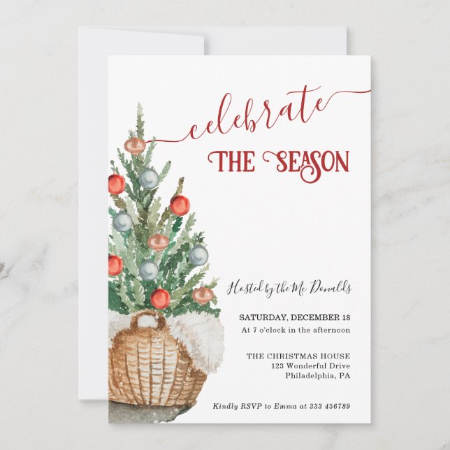 Invitación de la cena navideña (Anverso)