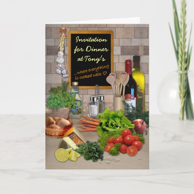 Invitación de la cena (personalizable) (Anverso)