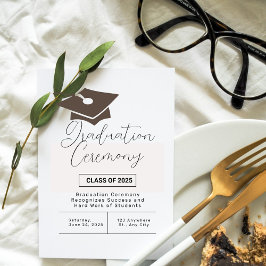 Invitación de la ceremonia de graduación simple