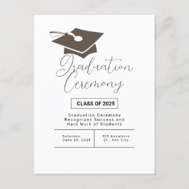 Invitación de la ceremonia de graduación simple