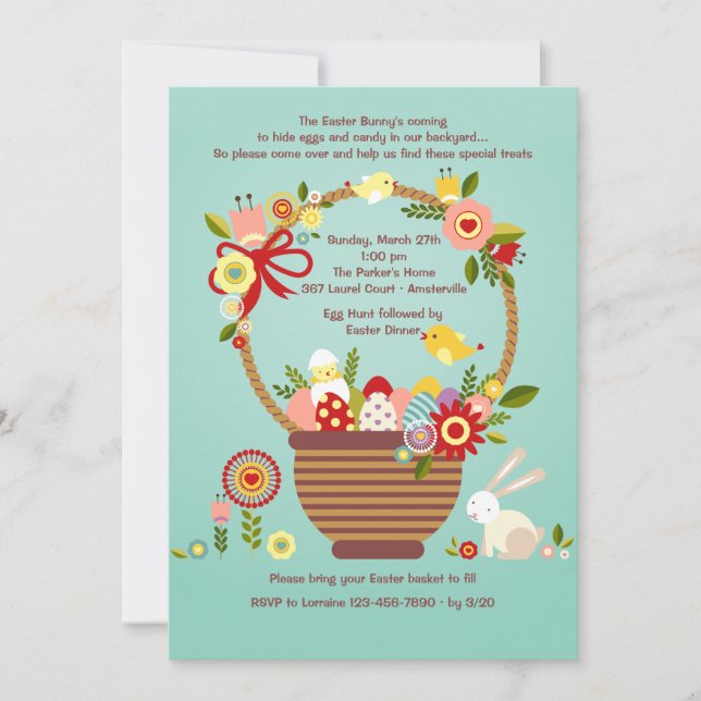 Invitación de la cesta de Pascua (Anverso)