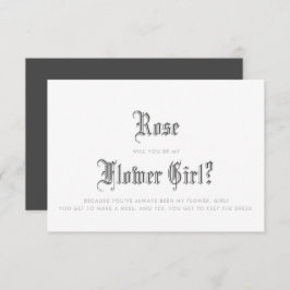 Invitación de la chica de flor de letras negras