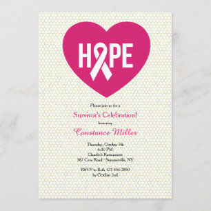 Invitación de la cinta de cáncer de mama Esperanza