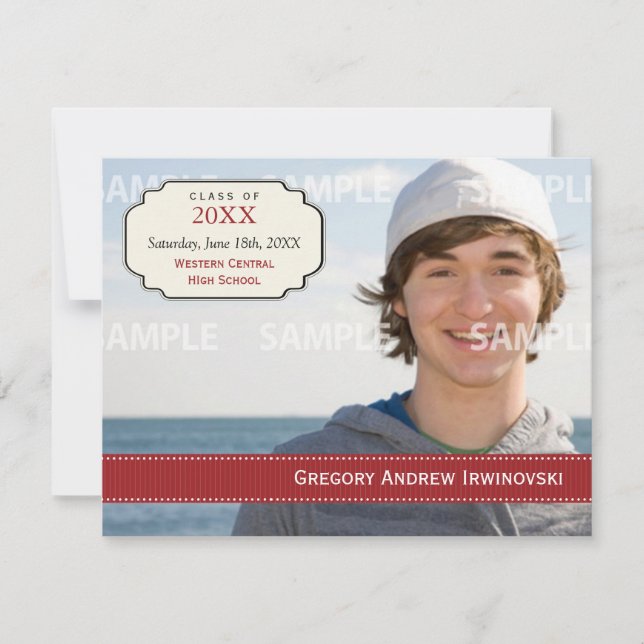 Invitación de la cinta de la graduación (Anverso)