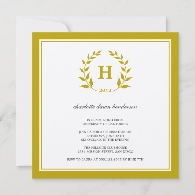 Invitación de la clase de la graduación del (Anverso)