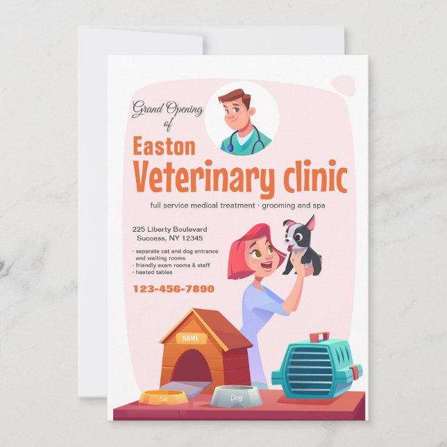 Invitación de la clínica veterinaria (Anverso)