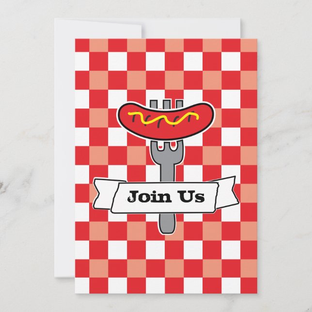 Invitación de la comida campestre del Bbq (Anverso)