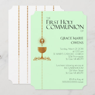 Invitación de la comunión de Chalis del purpurina