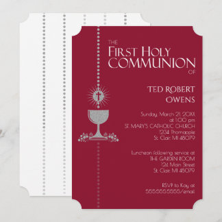 Invitación de la comunión de Chalis del purpurina