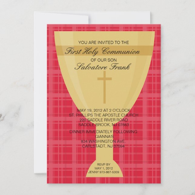 Invitación de la comunión de la cáliz del oro (Anverso)