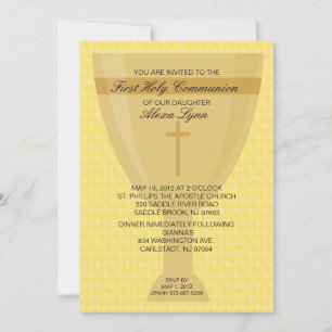 Invitación de la comunión del chica de la cáliz