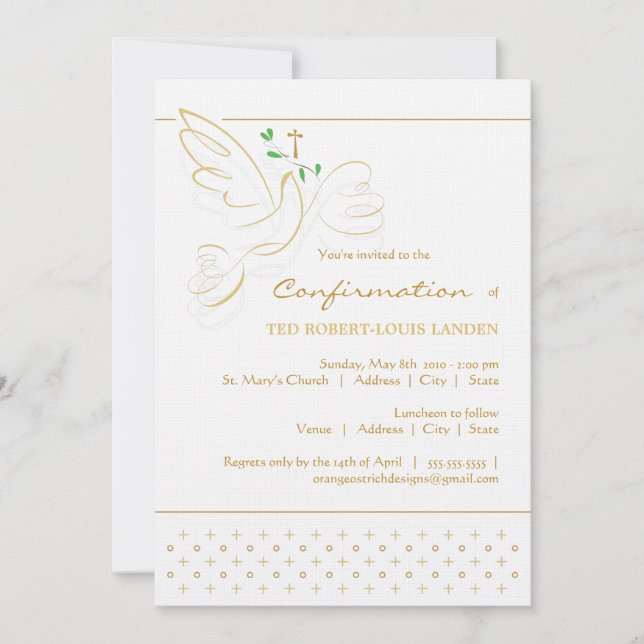 Invitación de la confirmación (Anverso)