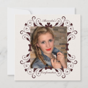 Invitación de la confirmación de la foto del marco