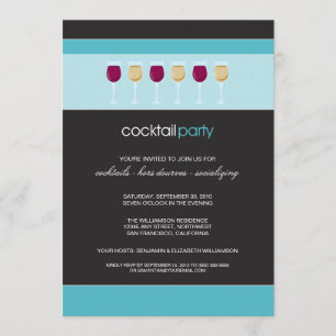 Invitación de la copa de vino del cóctel
