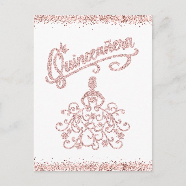 Invitación de la corona del Purpurina rosa Rubor Q (Anverso)