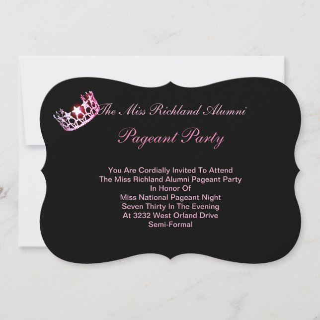 Invitación de la Corona Rosa Norteamericana de Mis (Anverso)