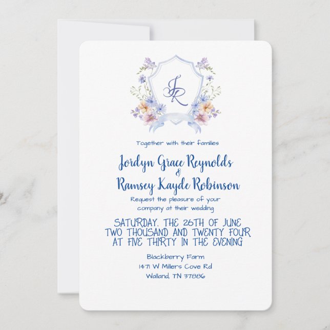 Invitación de la Cresta de Boda (Anverso)