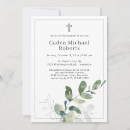 Invitación de la cruz de la vegetación del bautism