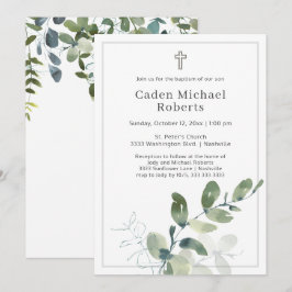 Invitación de la cruz de la vegetación del bautism