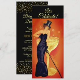 Invitación de la dama de champán pintada para cele
