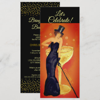 Invitación de la dama de champán pintada para cele
