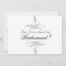 Invitación de la dama de honor negra y blanca