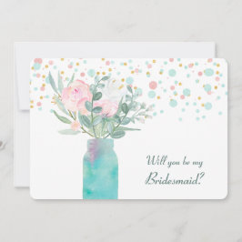 Invitación de la dama de honor Pastel Confetti Mas