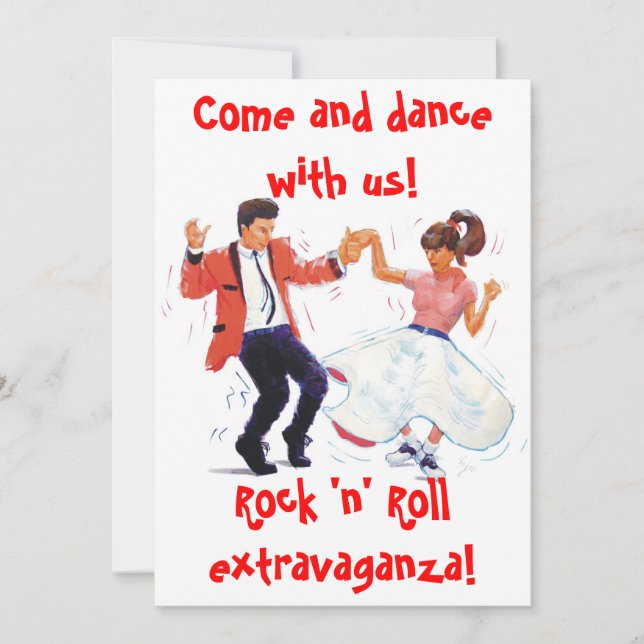invitación de la danza del rock-and-roll (Anverso)