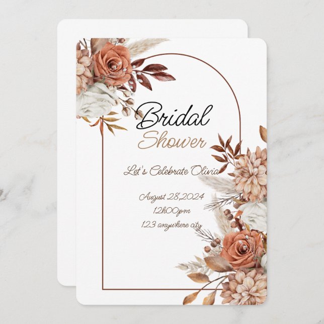 INVITACIÓN DE LA DUCHA BRIDAL (Anverso / Reverso)