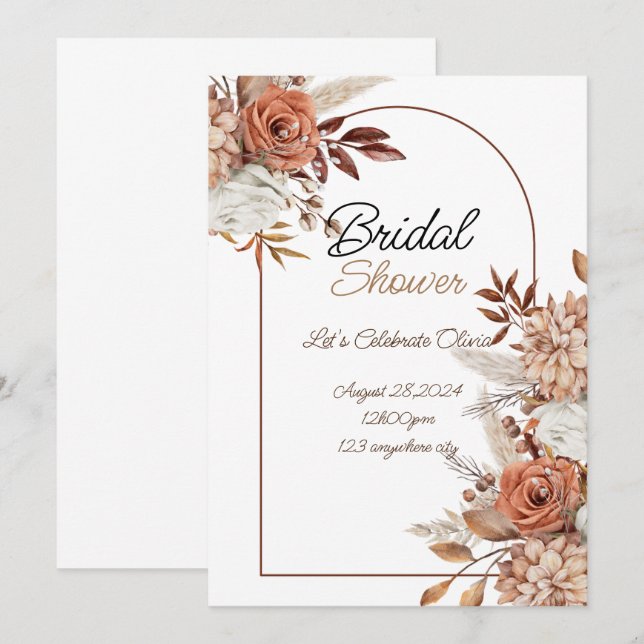 INVITACIÓN DE LA DUCHA BRIDAL (Anverso / Reverso)