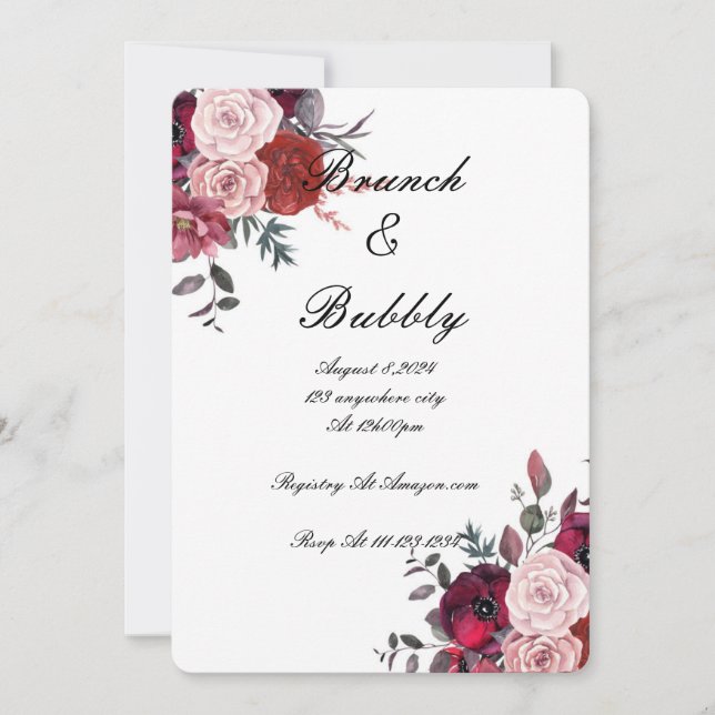 INVITACIÓN DE LA DUCHA BRIDAL (Anverso)