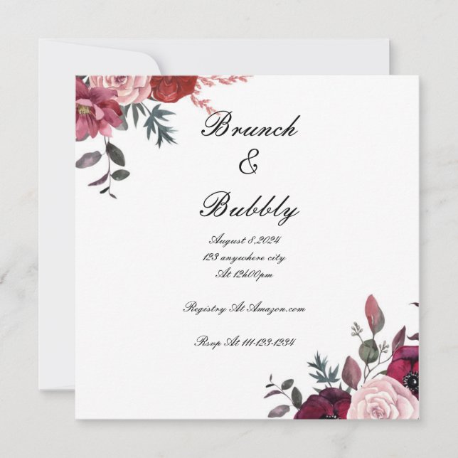 INVITACIÓN DE LA DUCHA BRIDAL (Anverso)