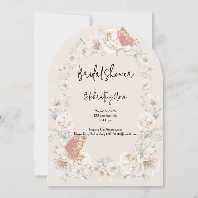 INVITACIÓN DE LA DUCHA BRIDAL BOTÁNICA DE LA FLORA (Anverso)