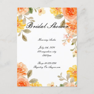 INVITACIÓN DE LA DUCHA BRIDAL BOTÁNICA FLORAL DEL