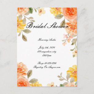 INVITACIÓN DE LA DUCHA BRIDAL BOTÁNICA FLORAL DEL 