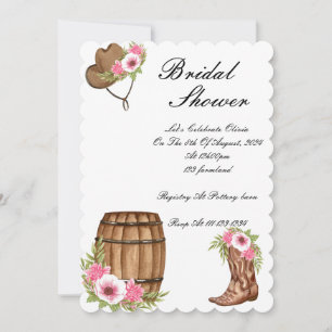 INVITACIÓN DE LA DUCHA BRIDAL DE COWBOY ROSA
