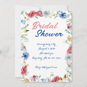 INVITACIÓN DE LA DUCHA BRIDAL DE FLORES SALVAJES