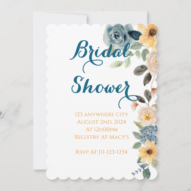 INVITACIÓN DE LA DUCHA BRIDAL DE LA FLORAL DEL PAS (Anverso)