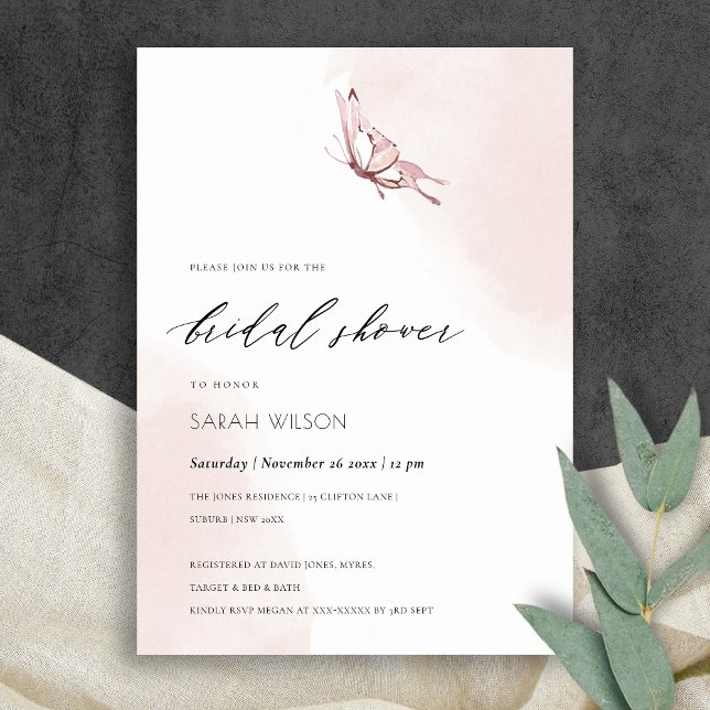 INVITACIÓN DE LA DUCHA BRIDAL DE LA MARIPOSA DEL C (Subido por el creador)