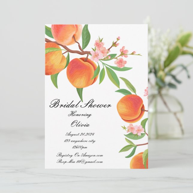 INVITACIÓN DE LA DUCHA BRIDAL DE LA PAZ (Anverso de pie)