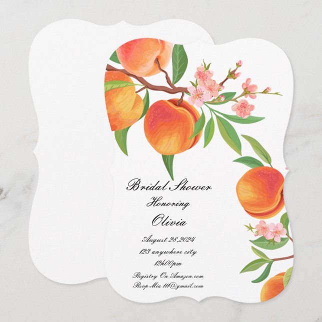 INVITACIÓN DE LA DUCHA BRIDAL DE LA PAZ (Anverso / Reverso)