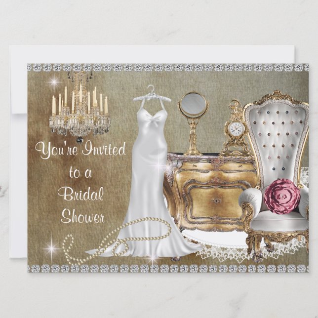 INVITACIÓN DE LA DUCHA BRIDAL DE LA VENTAJA (Anverso)