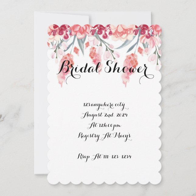 INVITACIÓN DE LA DUCHA BRIDAL DE Rubor, DUCHA BRID (Anverso)