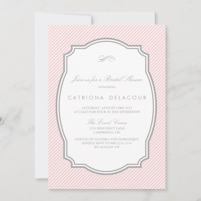 INVITACIÓN DE LA DUCHA BRIDAL DE Rubor Y DE GRAY S (Anverso)