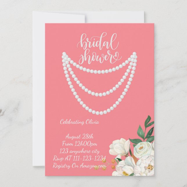 INVITACIÓN DE LA DUCHA BRIDAL,DESCARGA INSTANTÁNEA (Anverso)