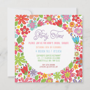 INVITACIÓN DE LA DUCHA BRIDAL FLORAL DE LA MUELLE
