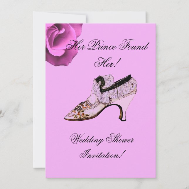 INVITACIÓN DE LA DUCHA DE BODA DE LA PRINCESA (Anverso)