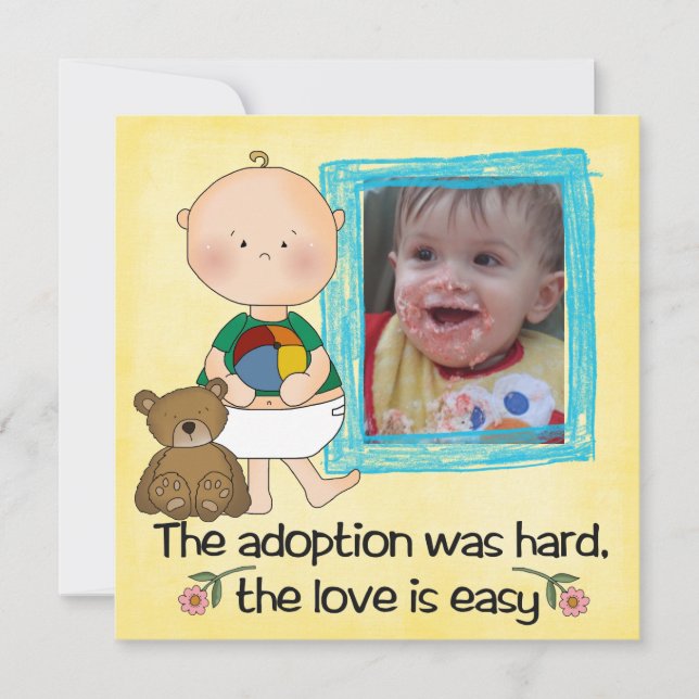 invitación de la ducha de la adopción (Anverso)