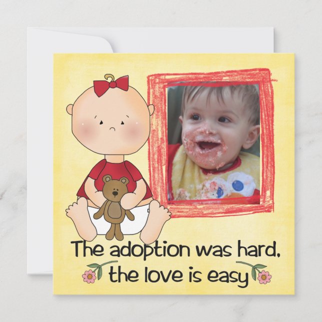 invitación de la ducha de la adopción (Anverso)